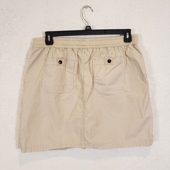 Ll Bean Womens Tan Nylon Ripstop Short Skirt Sz M Beige - Picture 6 of 8